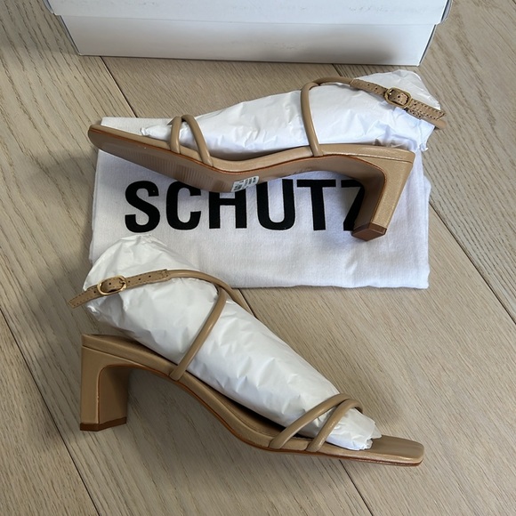 Schutz Aimee Block Heeled Sandals Shoes Heels Light Nude Size 7 NWT - Picture 6 of 10